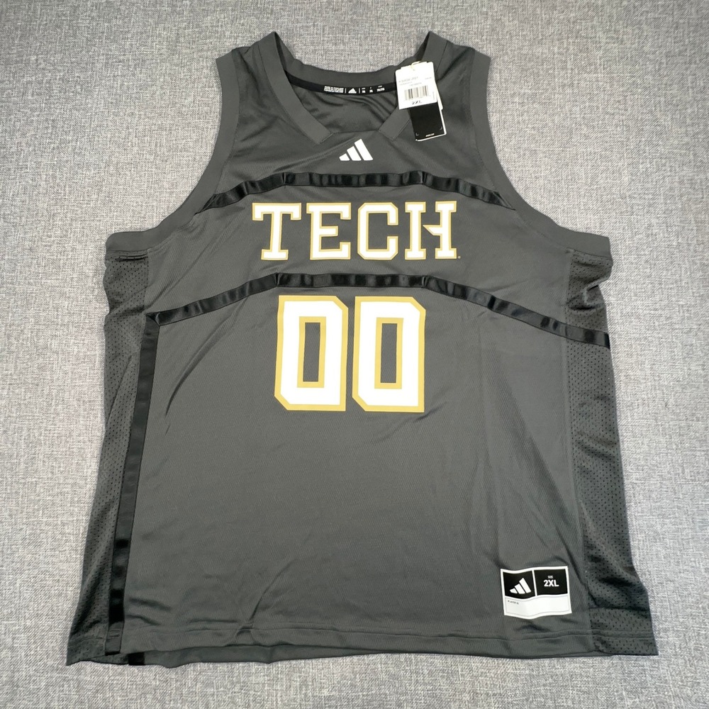 Adidas Georgia Tech #00 Swingman Basketball Jersey Mens 2XL Gray NCAA NEW